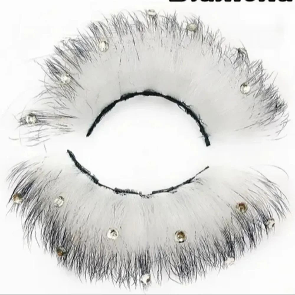 NWOT Fancy Lashes with Rhinestones - White to Black